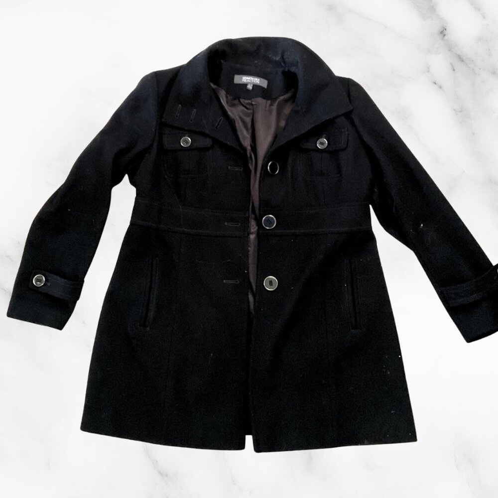 Kenneth Cole Reaction Black Pea Coat